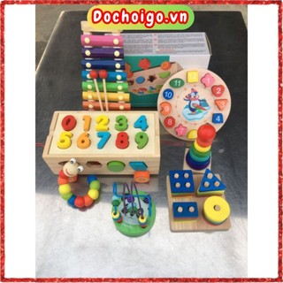 Đồ chơi trí tuệ cho bé, combo 4-7 món giáo cụ montessori dochoigo.vn