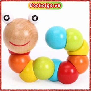 Đồ chơi con sâu gỗ uốn dẻo cho bé đồ chơi gỗ phát triển trí tuệ dochoigo.vn