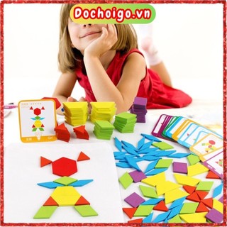 Đồ Chơi Xếp Hình Tangram 130 -180 Chi Tiết Cho Bé, đồ chơi phát triển trí tuệ dochoigo.vn