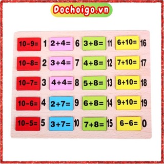 Domino toán học, đồ chơi gỗ phát triển trí tuệ dochoigo.vn
