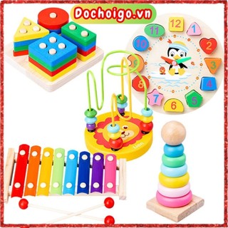 Đồ chơi gỗ phát triển trí tuệ cho bé,combo 3 món đồ chơi dochoigo.vn