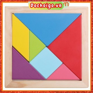 Đồ chơi xếp hình tangram loại dày dặn 1cm cho bé, đồ chơi gỗ an toàn dochoigo.vn