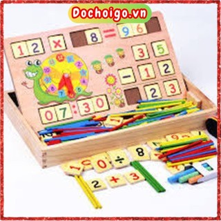 Bộ đồ chơi học toán bằng gỗ 2 mặt, đồ chơi phát triển trí tuệ dochoigo.vn
