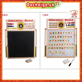 Đồ chơi bảng chữ số bằng gỗ 2 mặt có gắn nam châm cho bé đồ chơi an toàn dochoigo.vn