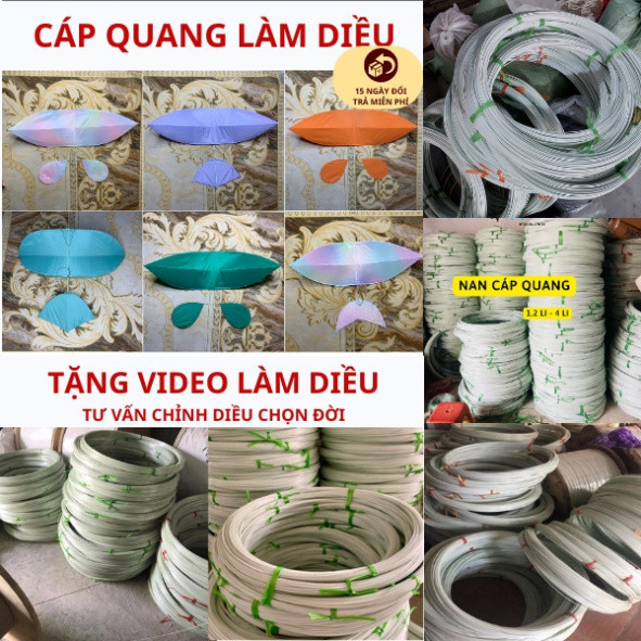 Cáp quang làm diều sáo 1m27 giá rẻ nan cáp quang làm đuôi diều sáo 1m5 2m5 3m5 4m5