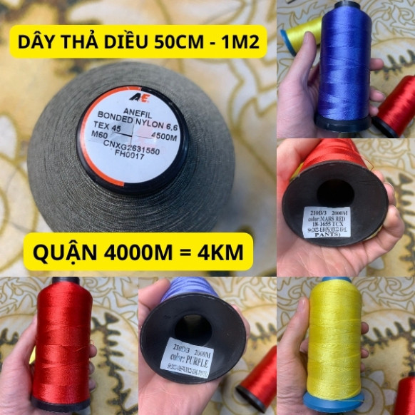 Dây chỉ dù thả diều sáo 1m2 1m5 1m dây dù thả diều sáo đại trà cánh cốc chính mỹ đuôi cá mini