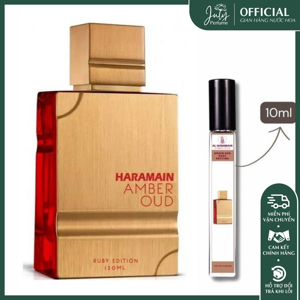 [Mẫu thử] Nước hoa unisex Al Haramain Amber Oud Ruby Edition EDP cao cấp, lưu hương cực đỉnh 5ml 10ml