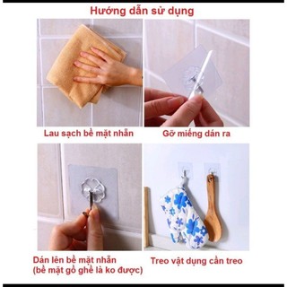 Móc trong dính tường combor 10 cái