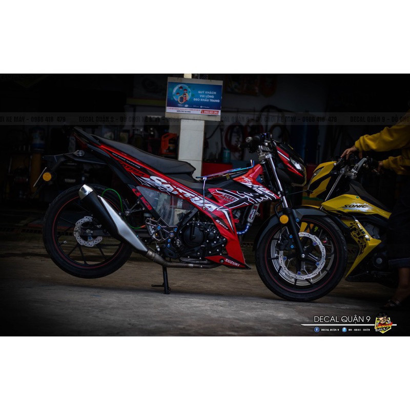 Tem rời satria hayabusa full đỏ đen