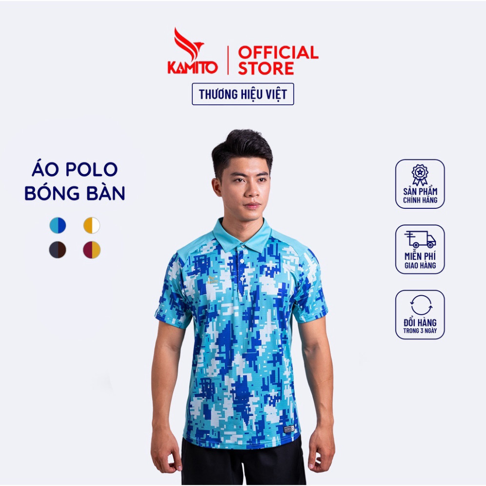 Áo Polo Bóng Bàn KAMITO Với Chất Liệu Polyester Kết Hợp Cùng Spandex Mang Đến Sự Co Giãn Tốt Và Bền Bỉ,Lâu Dài 💖00302_t