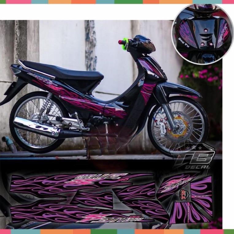 tem rời wave 110 lửa xe đen tím mới