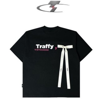 Áo thun đính nơ form rộng Traffy Tee Ribbon / Black MIASTORE