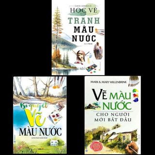 Combo3 cuốn sách bí quyết vẽ màu nước + vẽ màu nước cho người mới bắt đầu + học vẽ tranh màu nước