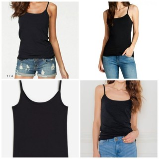 [HÀNG MỸ] Áo dây FOREVER 21 thun cotton đen trơn basic