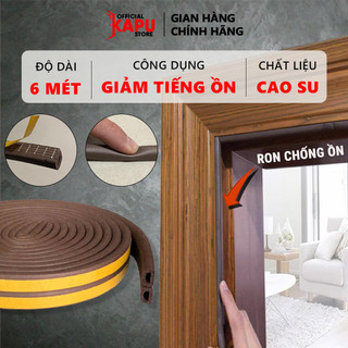 Nẹp cửa gỗ KAPU dài 6 mét cao su non chống gió lùa cách âm, ron khung cửa chống va đập