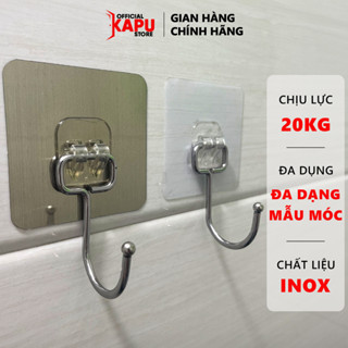 Móc dán tường inox KAPU không gỉ chịu lực 20kg, móc dán nhà tắm siêu bền không cần khoan đục