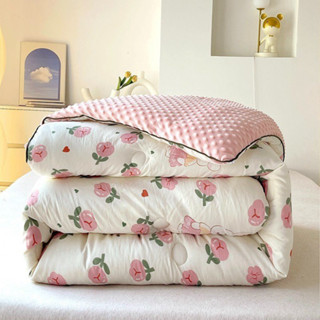 Chăn phao cotton đũi xơ đậu nành mùa đông trần bông dày dặn giữ nhiệt tốt, chăn mền mùa đông nhập khẩu cao cấp KT 2mx2m3