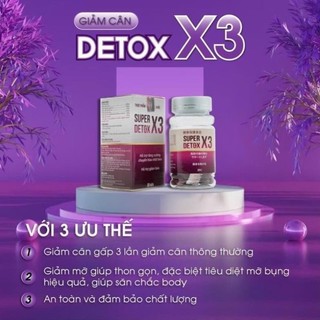Giảm cân cấp tốc Super Detox X3 Ngân 98 tăng cường chuyển hoá chất béo hỗ trợ giảm cân tặng kèm siết eo