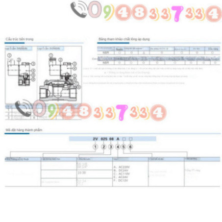 Van Điều Khiển Chất Lỏng Yadke Chính Hãng 2v025-08 06 2v02508b 2v02506a Van Điện Từ Hai Chiều