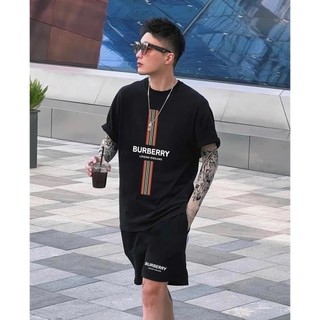 Bộ quần áo đùi cao cấp nam nữ họa tiết burberry cực chất