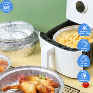 HMD0263 Set 10 khay giấy bạc lót nồi nướng bánh,....dùng trong nồi chiên không dầu, lò nướng