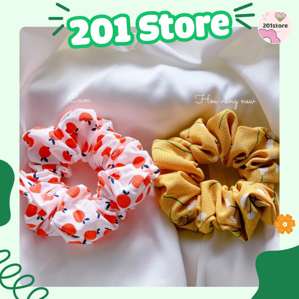 Cột tóc scrunchies quả cam