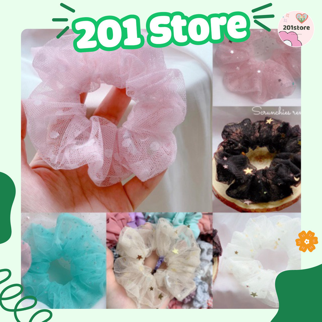 Cột tóc scrunchies sao ren