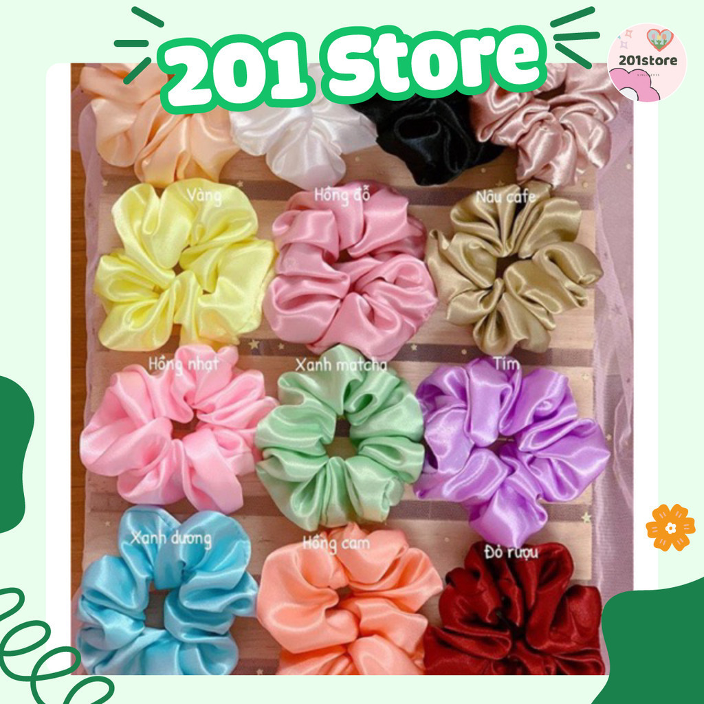 Cột tóc scrunchies phi bóng trơn