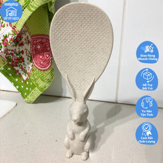 HMD0172 Muỗng bới cơm chống dính thiết kế hình dạng chú thỏ đứng an toàn tiện dụng cho nhà bếp