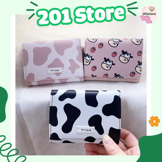 Ví nữ ngắn bò sữa cute đẹp cầm tay mini nhỏ gọn bỏ túi nhiều ngăn dễ thương