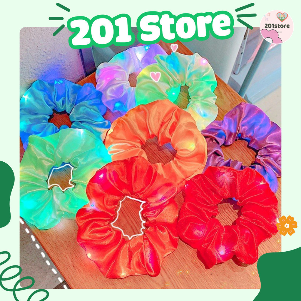 Cột tóc scrunchies đèn led phát sáng