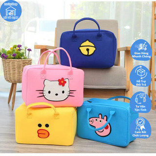 HMD0208 Túi Xách Du Lịch Đa Năng Tiện Lợi Túi Du Lịch Bằng Vải Nỉ Nhẹ Mềm Mại In Họa Tiết Hoạt Hình Hoạt Tiết Dễ Thương