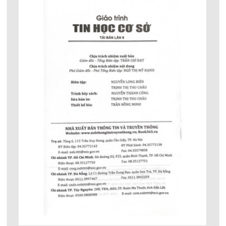 Sách Giáo trình tin học cơ sở ( XBTT)