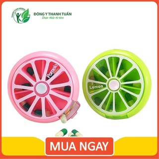 Combo 2 Hộp Chia Thuốc 7 Ngăn Tiện Dụng Hình Lát Cam Nhiều Màu
