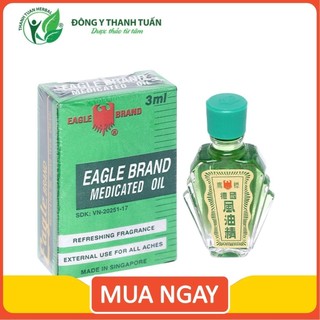 Dầu gió xanh con ó eagle singapore 3ml, 12ml, 24ml