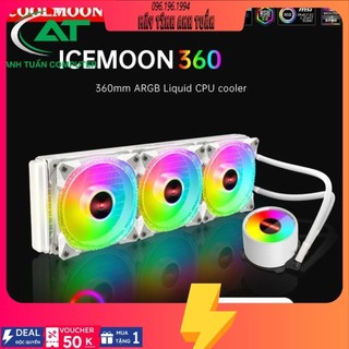 Tản Nhiệt Nước All in One Coolmoon ICEMOON 360 Màu Trắng - Led Argb Tự Động Đổi Màu / Đồng Bộ Hub Coolmoon / Mainboard