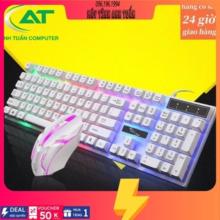 Bàn phím giả cơ gaming G21B kèm chuột có dây với đèn Led 7 màu chuyên dùng cho máy tính PC và Laptop