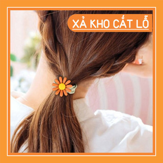 Chun buộc tóc hoa cúc nhiều sắc màu hot trend