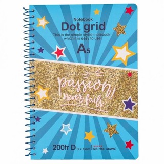 (Combo 5/3/1 cuốn) Sổ Dot Grid lò xo đơn KLONG A5 200 trang 70/76; MS: 968