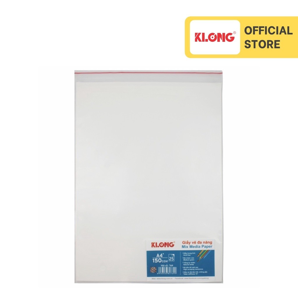Giấy vẽ đa năng cao cấp KLONG A4+ 25 tờ 150GSM; MS: 769 ;