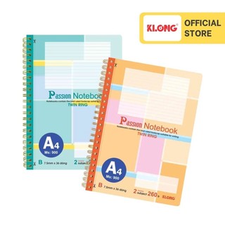 Sổ kẻ ngang lò xo kép KLONG A4 260 trang 70/92; MS: 900 ;