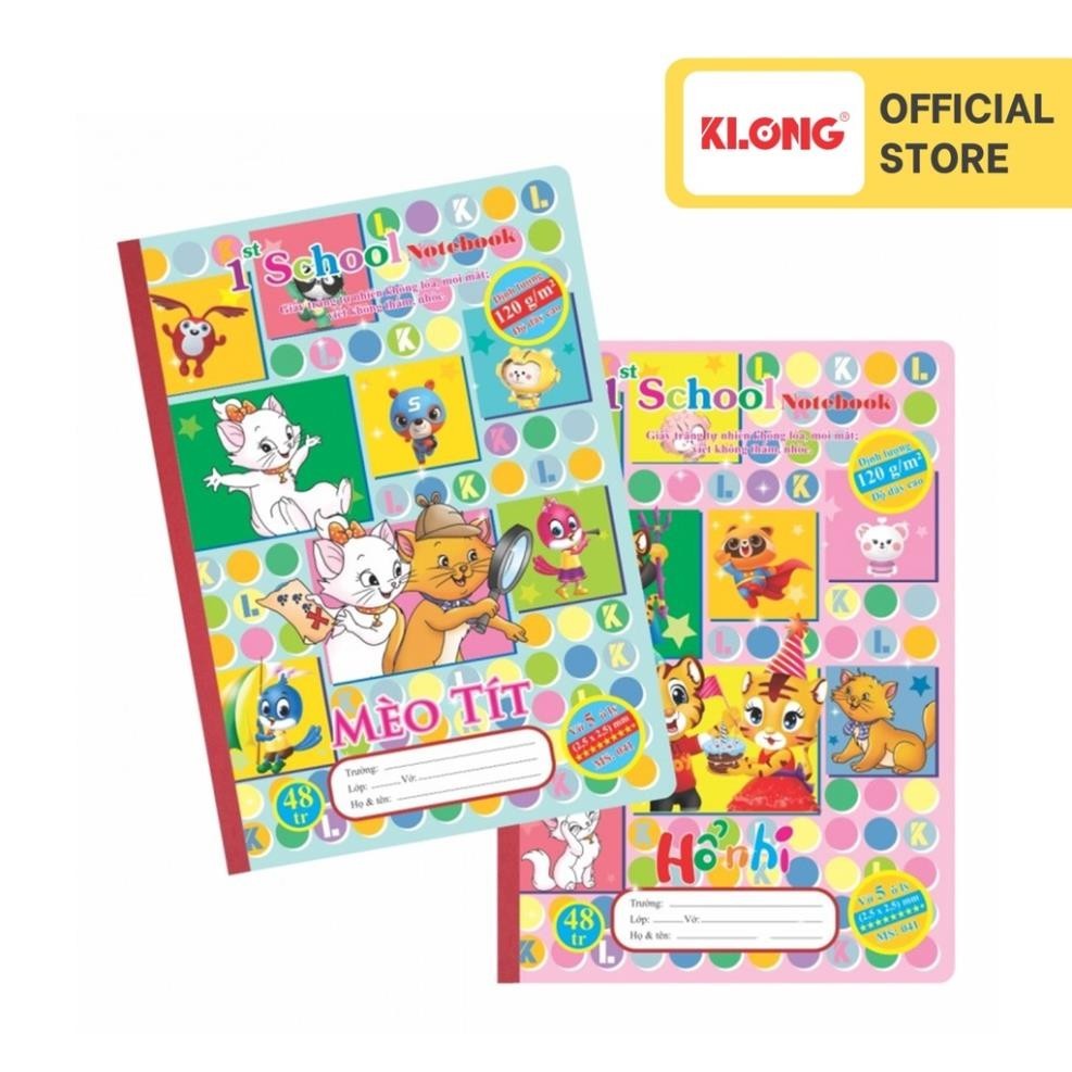 Vở 5 ô ly 1st School KLONG B5- 48 trang 120/84; MS: 041 ;