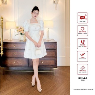 Váy đầm thiết kế cao cấp màu trắng phối nơ ghim sang trọng [ Ảnh thật ] The Shilla-CG.F65B86.68D8PK.GAVG