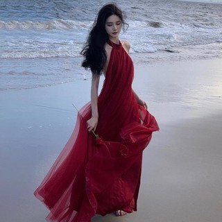 Váy maxi đỏ vang quyến rũ
