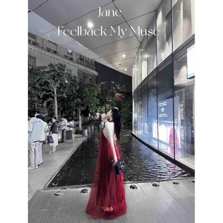 Váy maxi đỏ vang quyến rũ