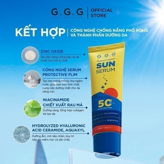  Kem Chống Nắng Phổ Rộng Dưỡng Da GGG Transparent Sun Serum SPF50+/PA+++