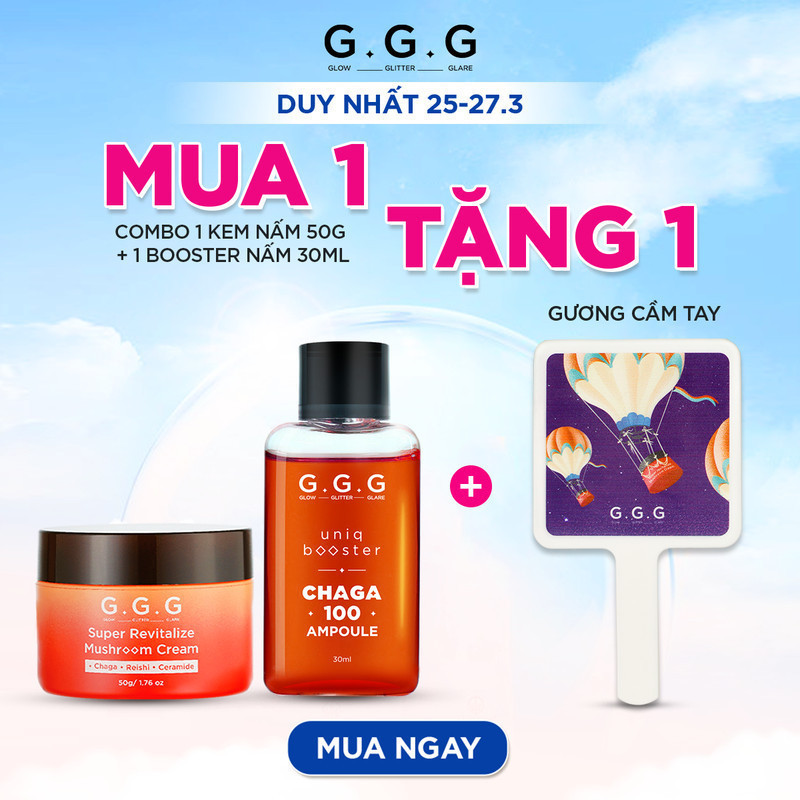 Combo 1 Tinh Chất Booster Nấm G.G.G 30ml & 1 Kem Nấm G.G.G 50g