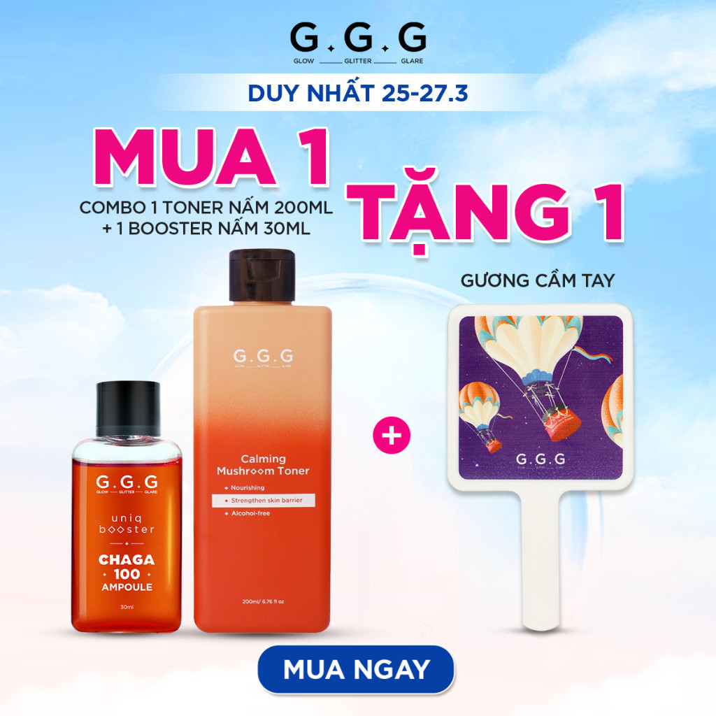 Combo 1 Tinh Chất Booster Chaga G.G.G 30ml & 1 Toner Nấm G.G.G 200ml