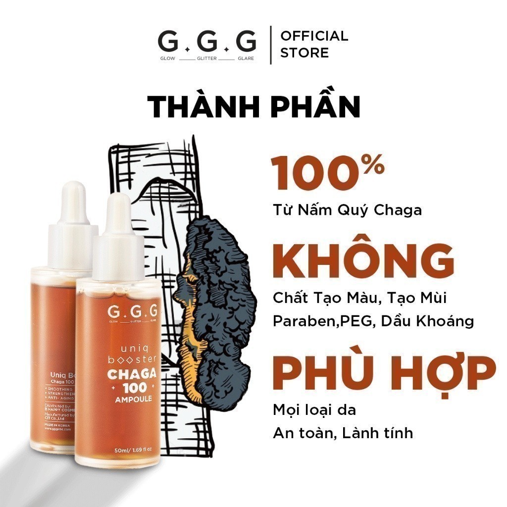 Combo 1 Tinh Chất Booster Nấm G.G.G 30ml 1 Tinh Chất Cấp Ẩm Sâu Trẻ Hoá Da G.G.G 30ml