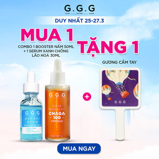 Combo Tinh Chất Phục Hồi Trẻ Hóa Da GGG Booster Chaga 100 Ampoule & Rejuvenating Serum 50ml x 30ml